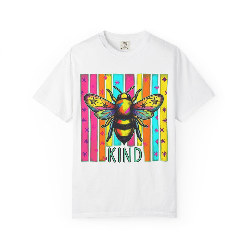 Bee Kind T Shirt Colorful Retro Striped Graphic Tee