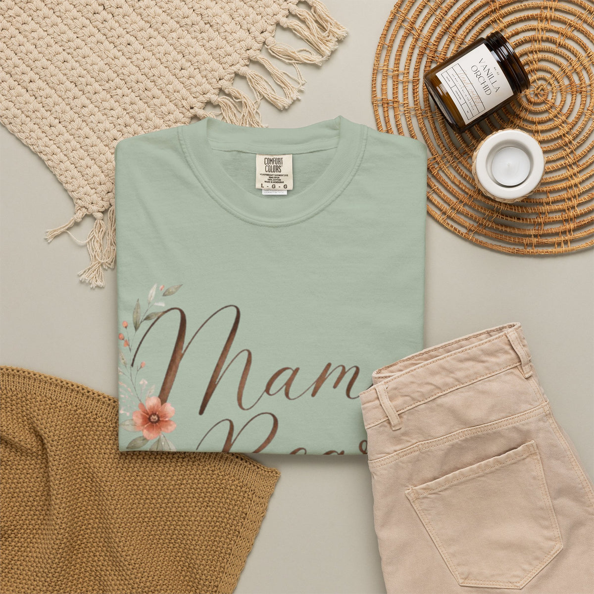 Mama Bear Tee Shirt Floral Script Mom Tee Mothers Day Gift