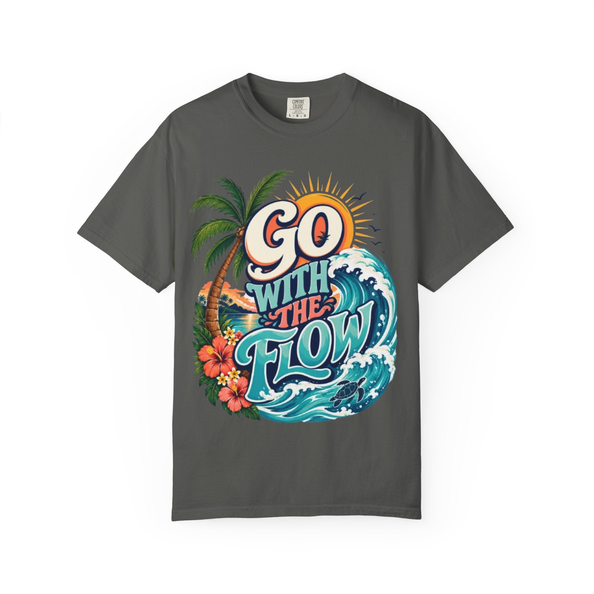 Go With The Flow T-Shirt Tropical Surf Graphic Tee