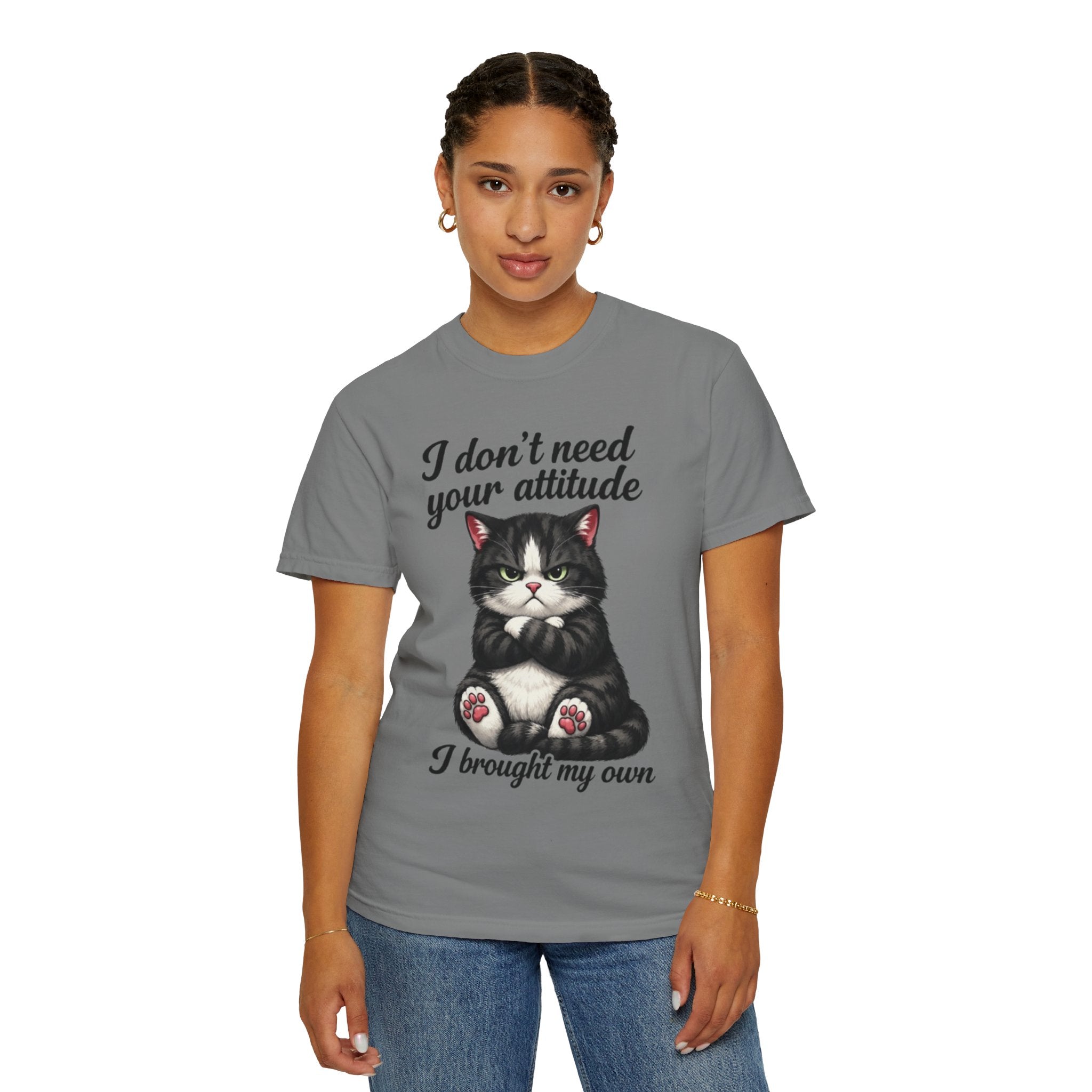 Cat Attitude T-Shirt I Don't Need Your Attitude I Brought My Own Funny Cat Tee