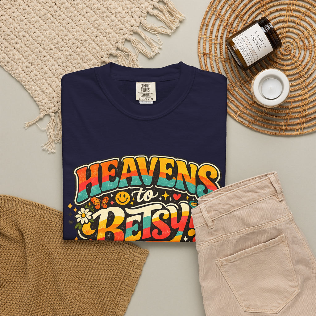 Heavens to Betsy! Retro Floral Graphic T-Shirt
