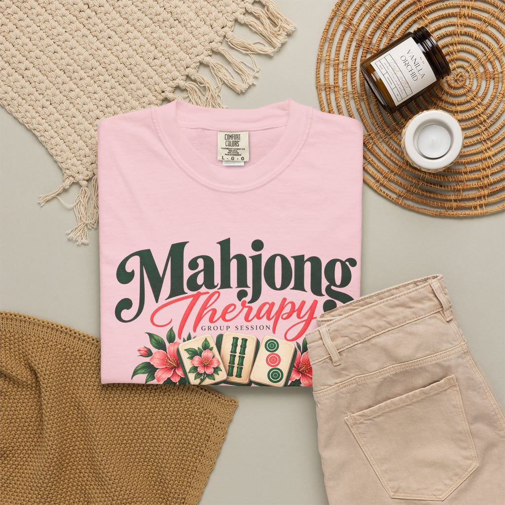 Mahjong Therapy T Shirt | Mahjong Tiles Floral Design