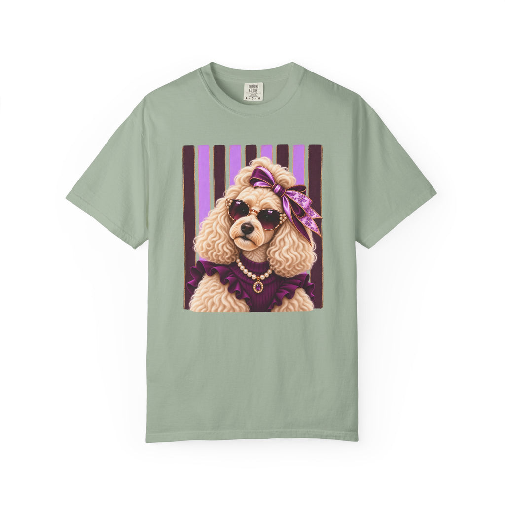 Sassy Poodle Shirt, Comfort Colors Poodle Tee, Coquette Dog Mom Gift, Pink Lavender Dog Lover T-Shirt, Boutique Pet Lover Gift