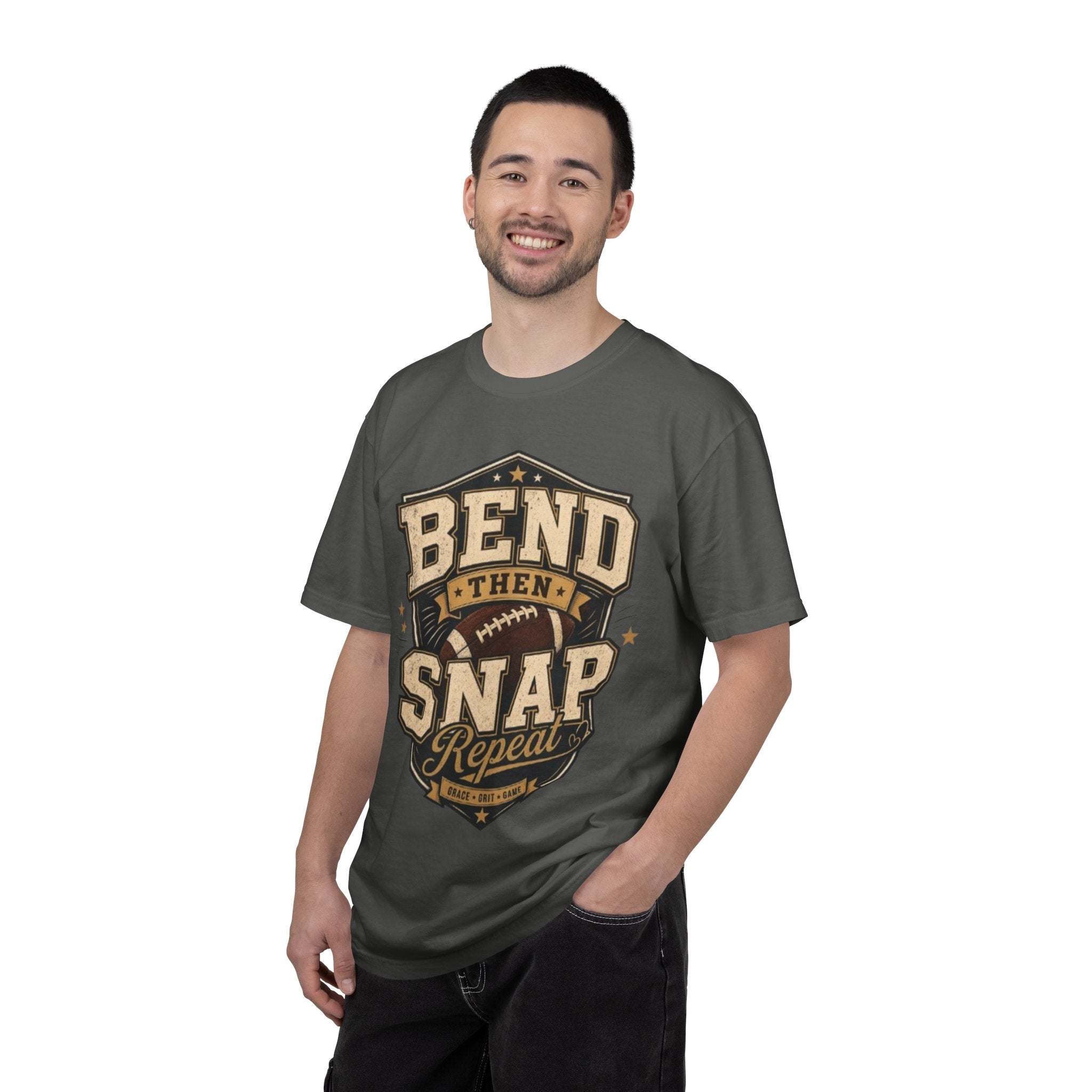 Football Bend Then Snap Repeat Graphic T Shirt Vintage Athletic Tee for Players and Fans
