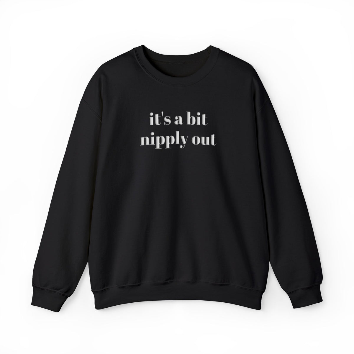 Its a Bit Nipply Out Sweatshirt, Funny Winter Puff Print Crewneck, Sarcastic Christmas Sweatshirt, Cozy Holiday Gift for Her