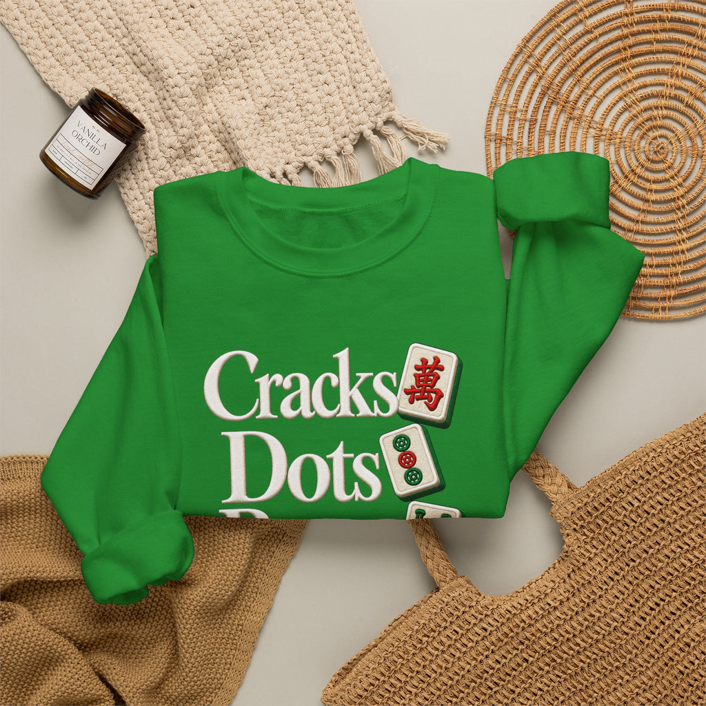 Cracks Dots Bams Mahjong Sweatshirt, Funny Mahjong Shirt, Mahjong Lover Gift, Mahjong Game Night Crewneck, Mahjong Club Apparel
