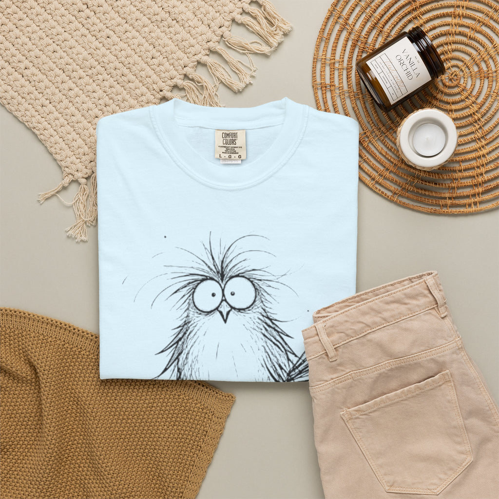 Feral Mom Energy Tee Shirt Cute Fluffy Bird Graphic Tee