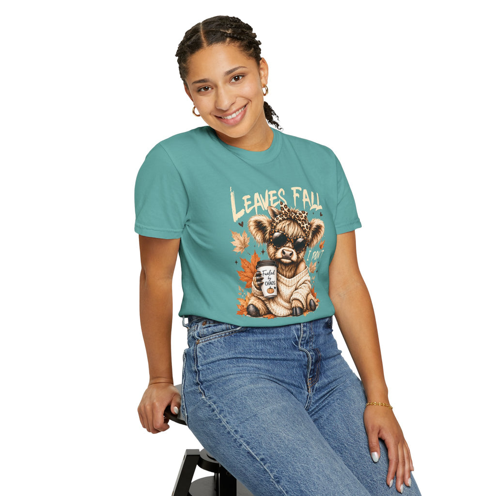 Fall Cow Graphic Tee Shirt Leaves Fall I Dont Cozy Autumn Tee