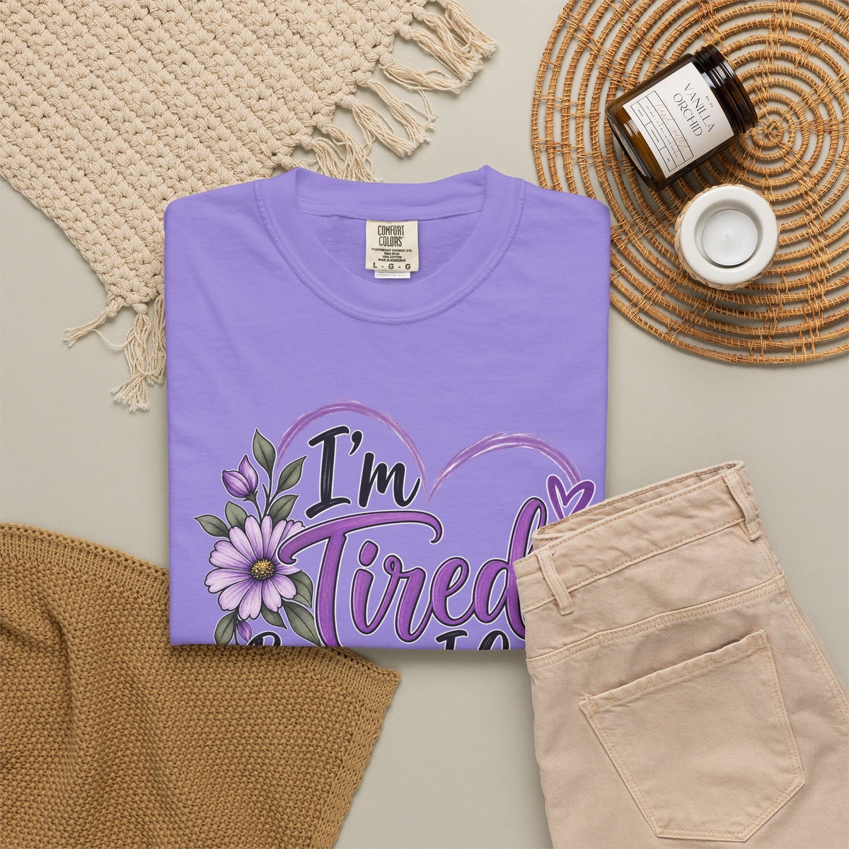 Im Tired Because I Care floral heart T Shirt Caregiver tee