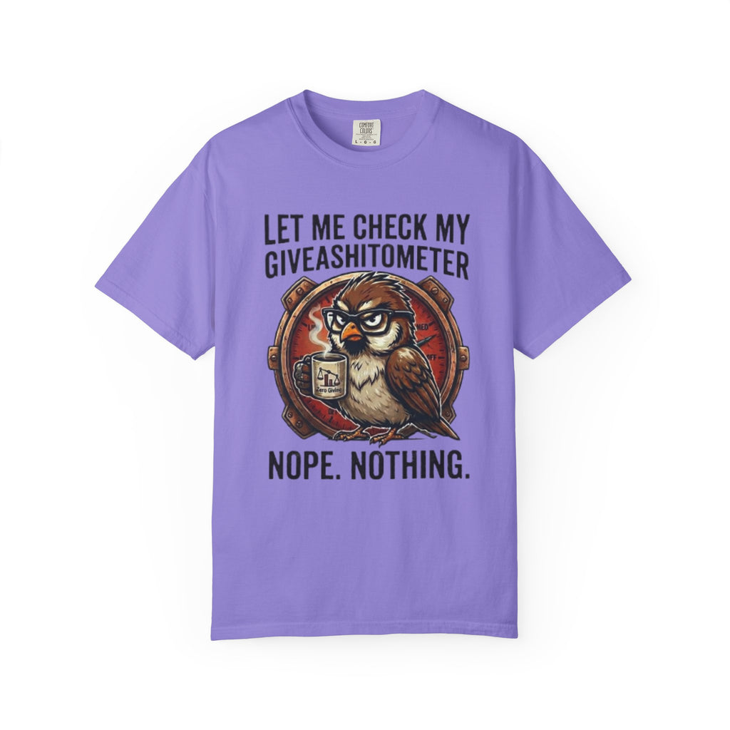 Let Me Check My Giveashitometer TShirt Funny Owl Graphic Tee