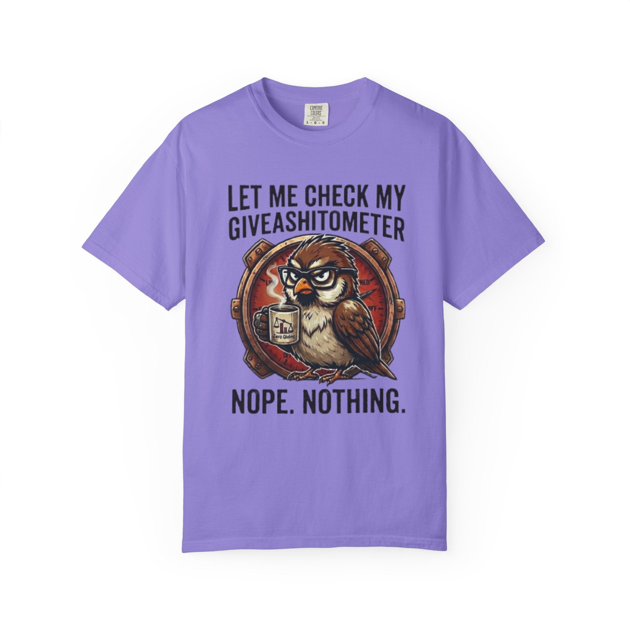 Let Me Check My Giveashitometer TShirt Funny Owl Graphic Tee