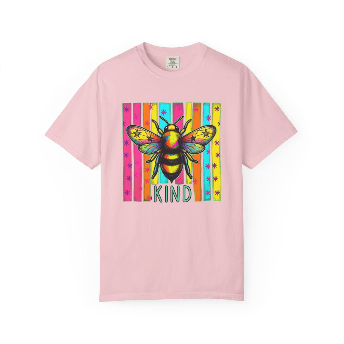 Bee Kind T Shirt Colorful Retro Striped Graphic Tee
