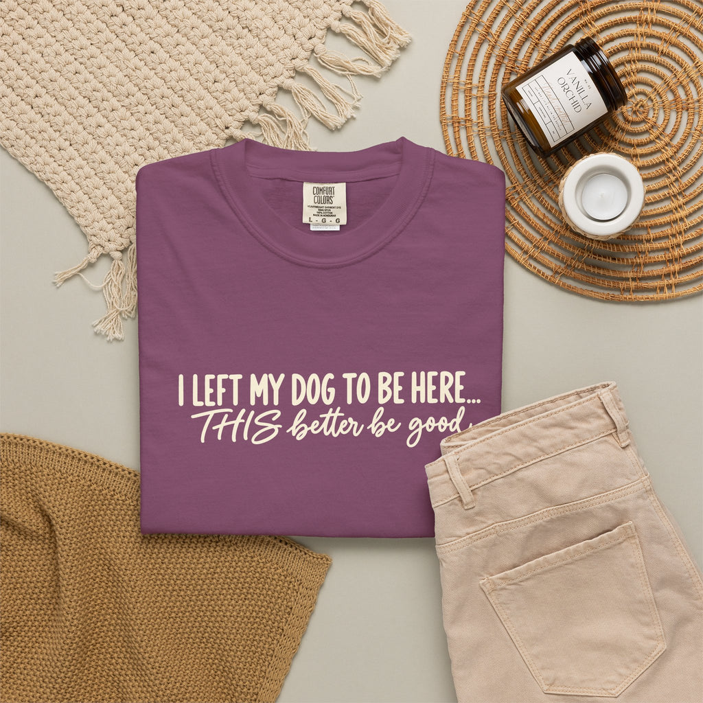I Left My Dog To Be Here T shirt | Funny Dog Lover Tee