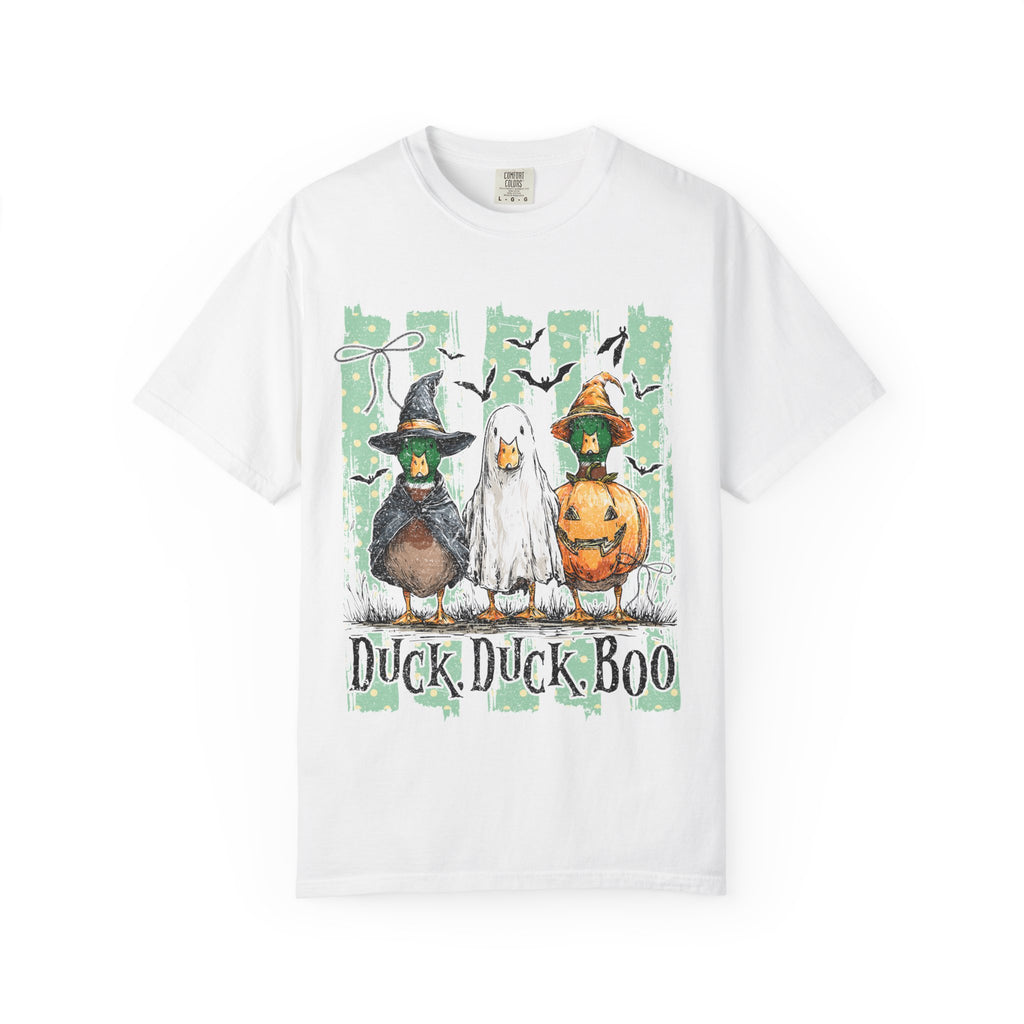 Duck Duck Boo Halloween T Shirt Cute Ducks in Costumes Graphic Tee