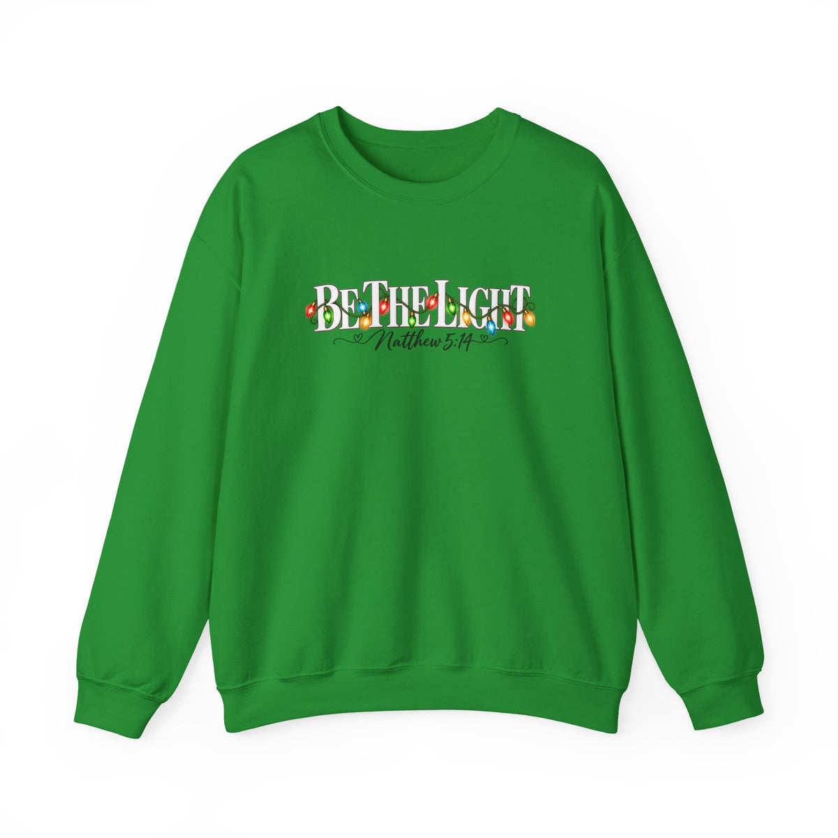 Be The Light Christmas Sweatshirt, Matthew 5:14 Christian Crewneck, Christmas Lights Faith Sweatshirt, Inspirational Holiday Gift