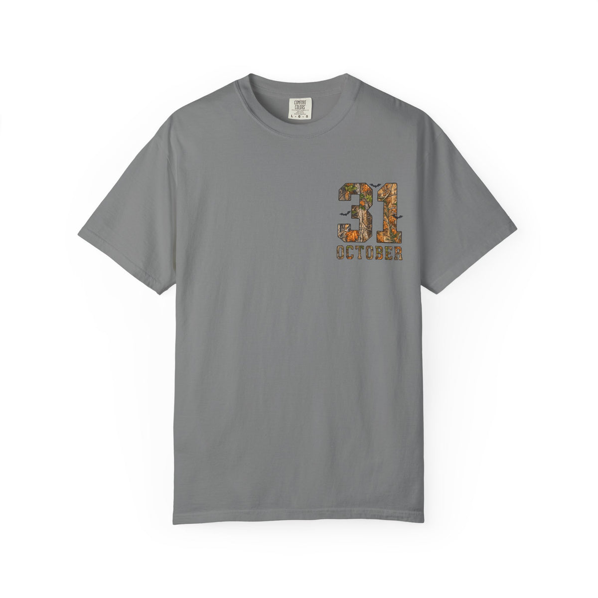 Halloween Ghost Treehouse T Shirt Front and Back 31 October Camo Pumpkin Tee
