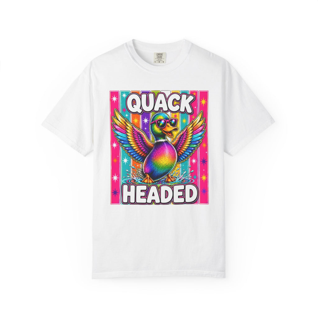 Quack Headed Duck T Shirt Vibrant Retro Rainbow Duck Graphic Tee