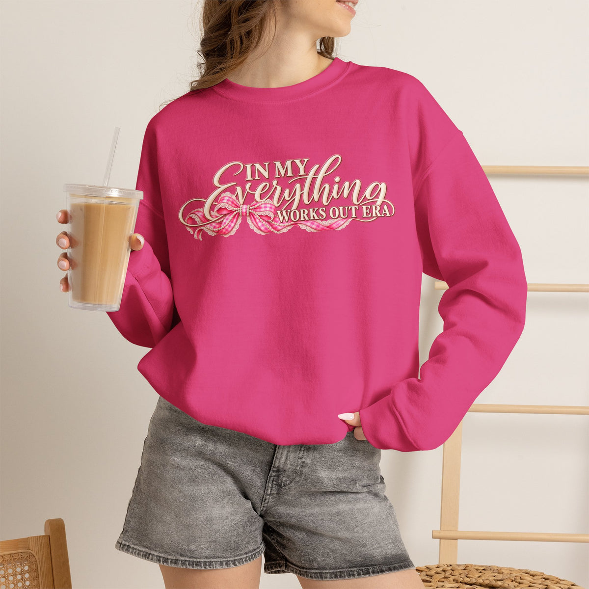 In My Everything Works Out Era Sweatshirt, Coquette Bow Crewneck, Positive Affirmation Shirt, Manifestation Gift for Her