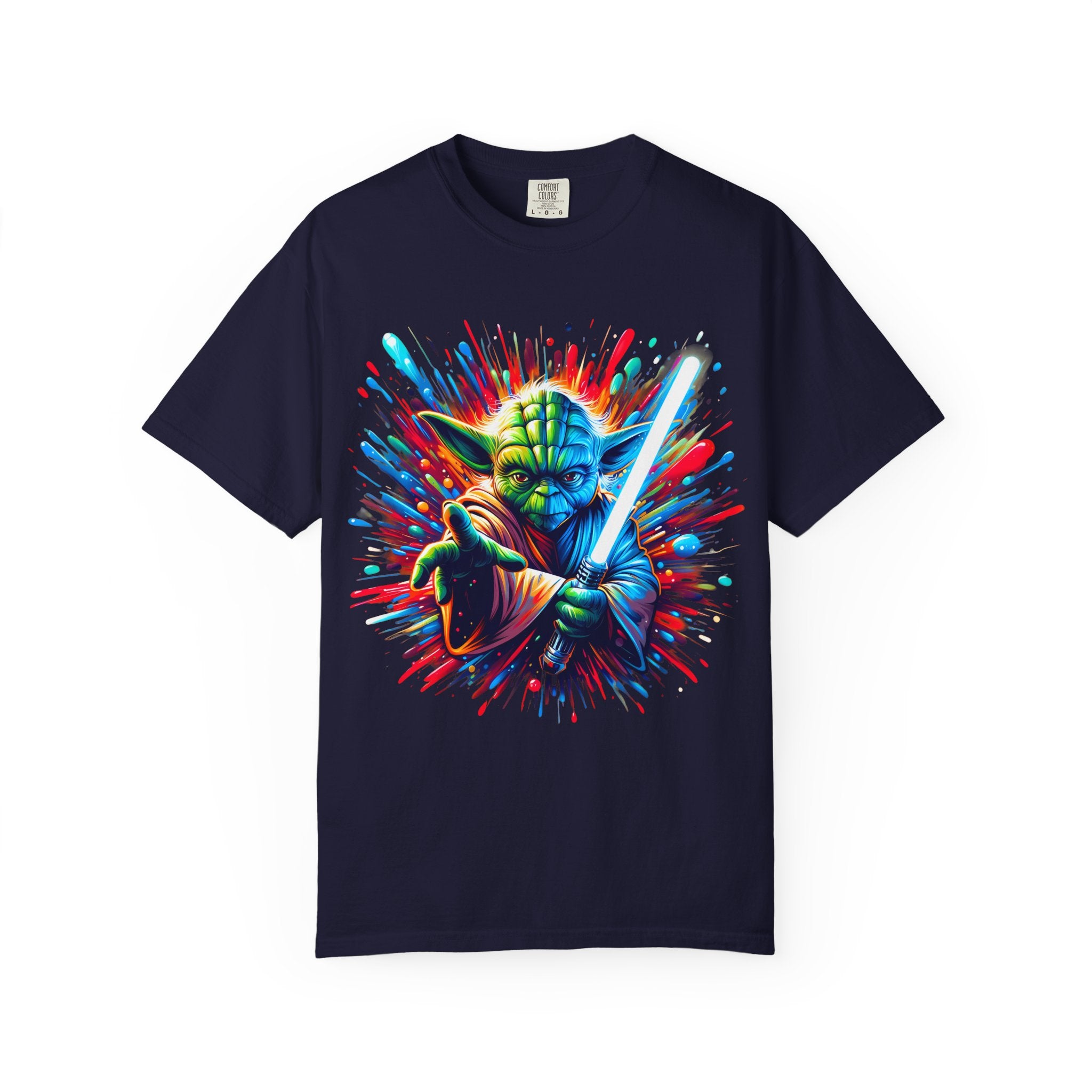 Yoda Neon Splash T Shirt Colorful Jedi Lightsaber Tee