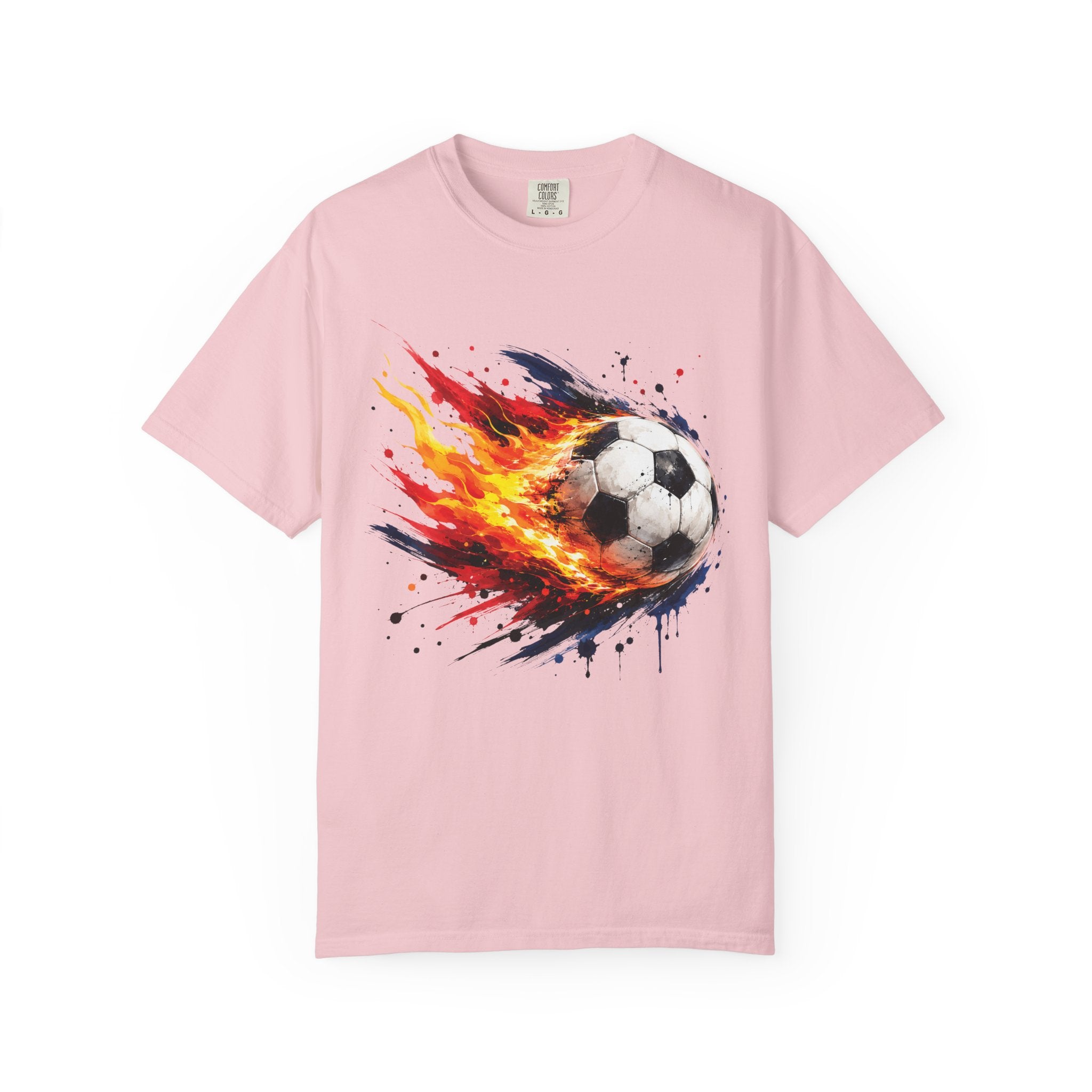Flaming Soccer Ball T Shirt Fireball Football Graphic Tee