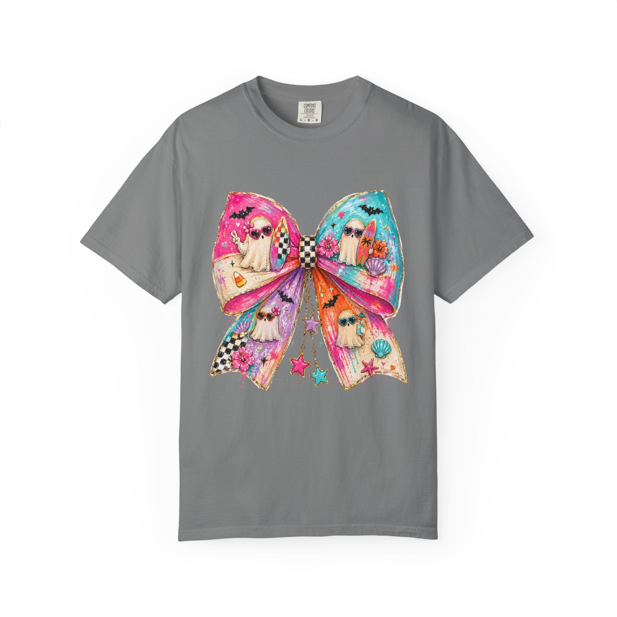 Colorful Bow Graphic T Shirt Cute Rainbow Bow Design