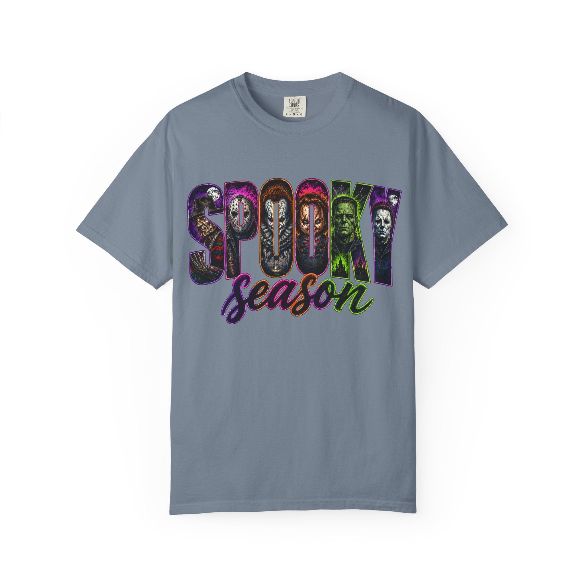 Spooky Season Graphic T Shirt Halloween Horror Movie Mask Design