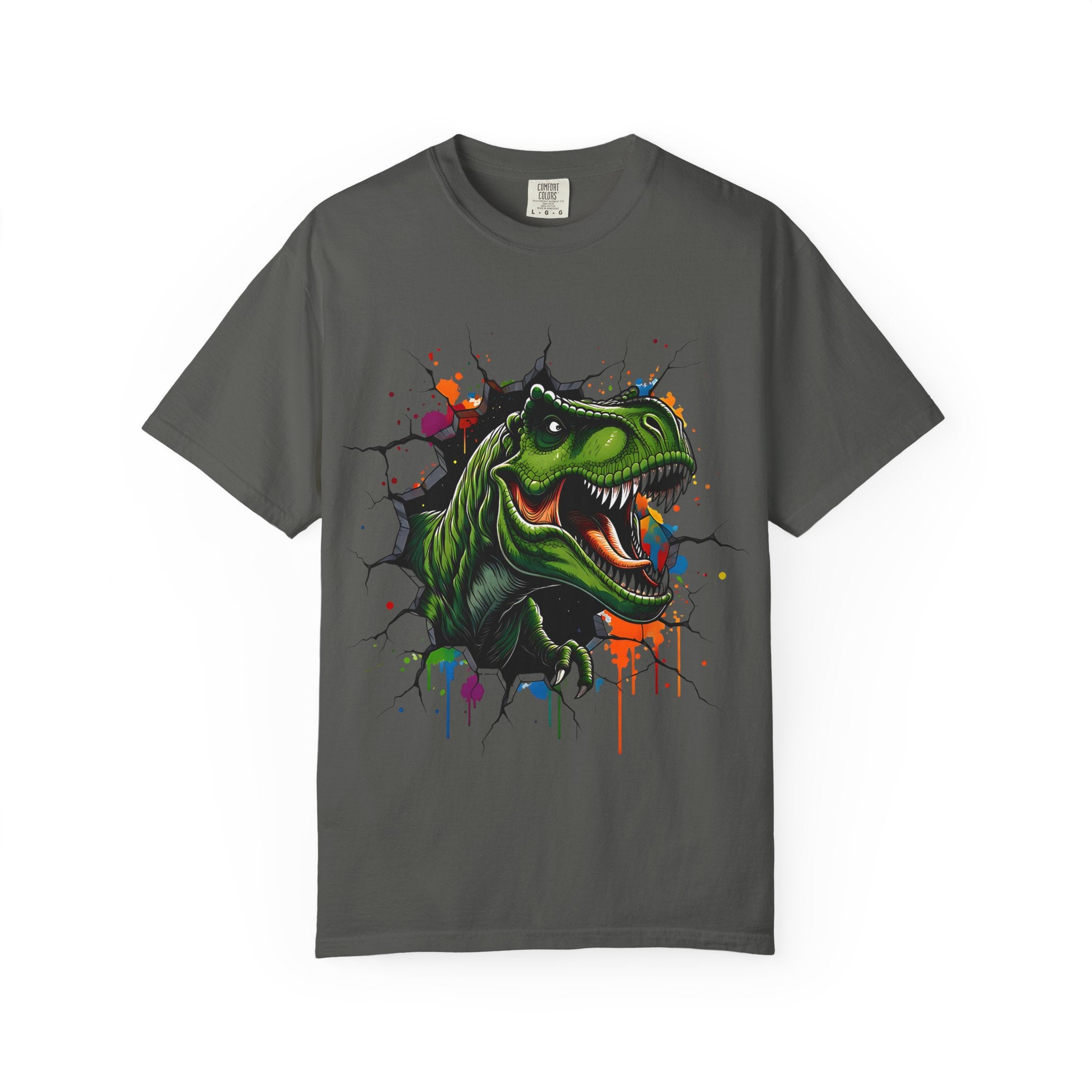 T Rex Burst Graphic T Shirt Colorful Dino Head Tee