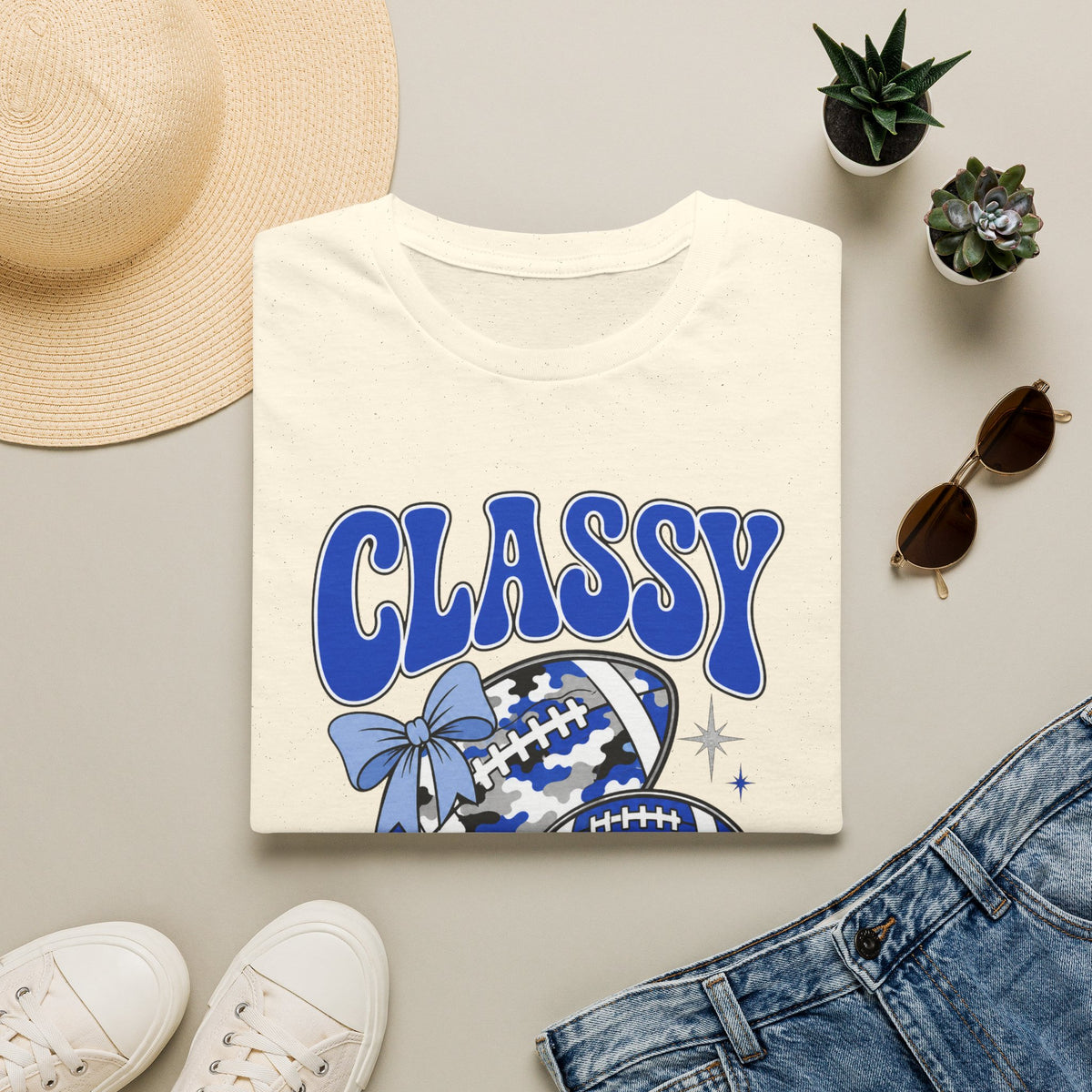 Classy Until Kickoff Football T Shirt