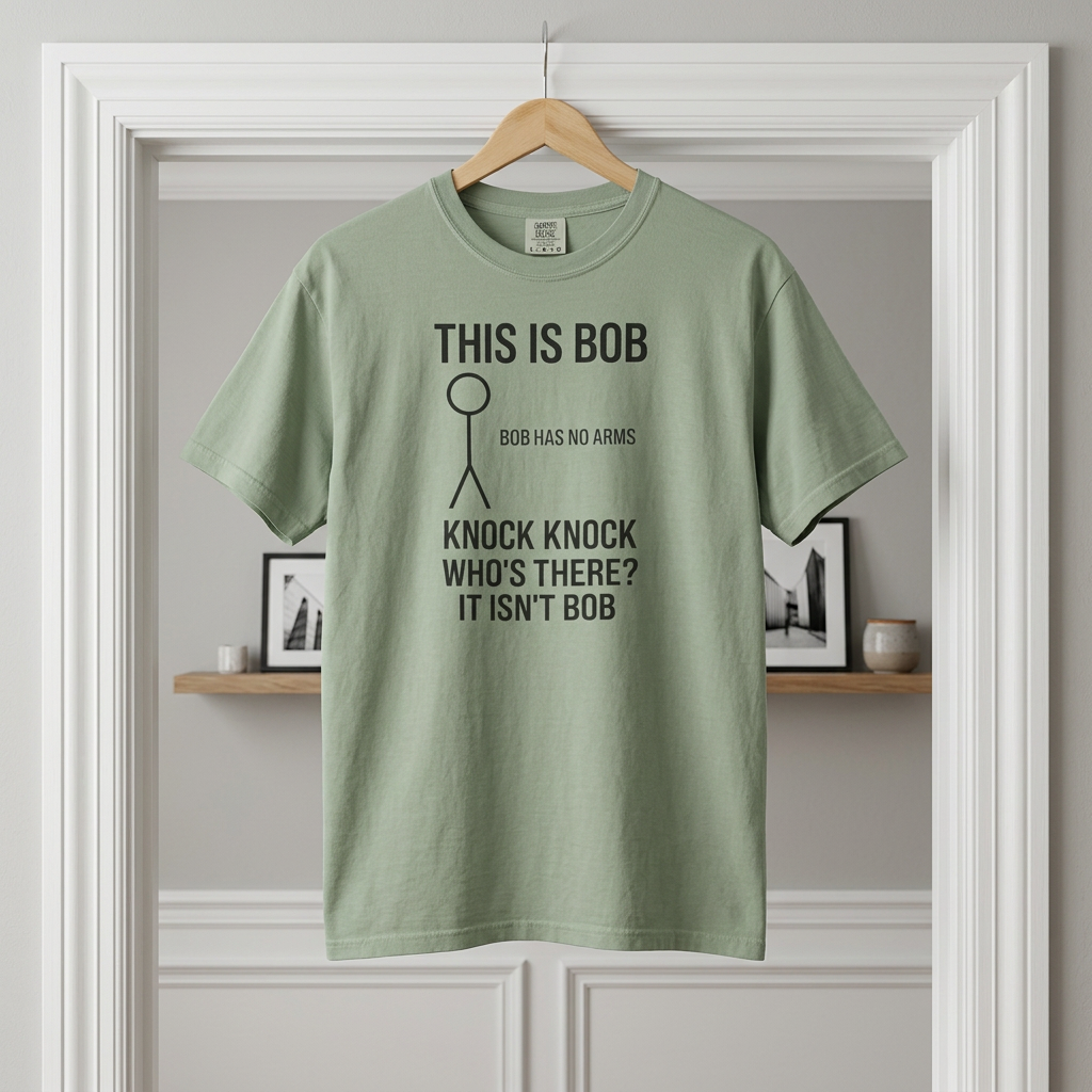 Bob Knock Knock T Shirt Funny Stick Figure This Is Bob Graphic Tee
