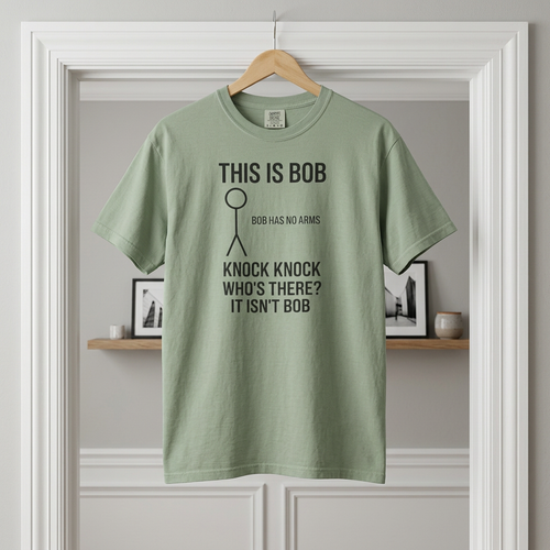 Bob Knock Knock T Shirt Funny Stick Figure This Is Bob Graphic Tee