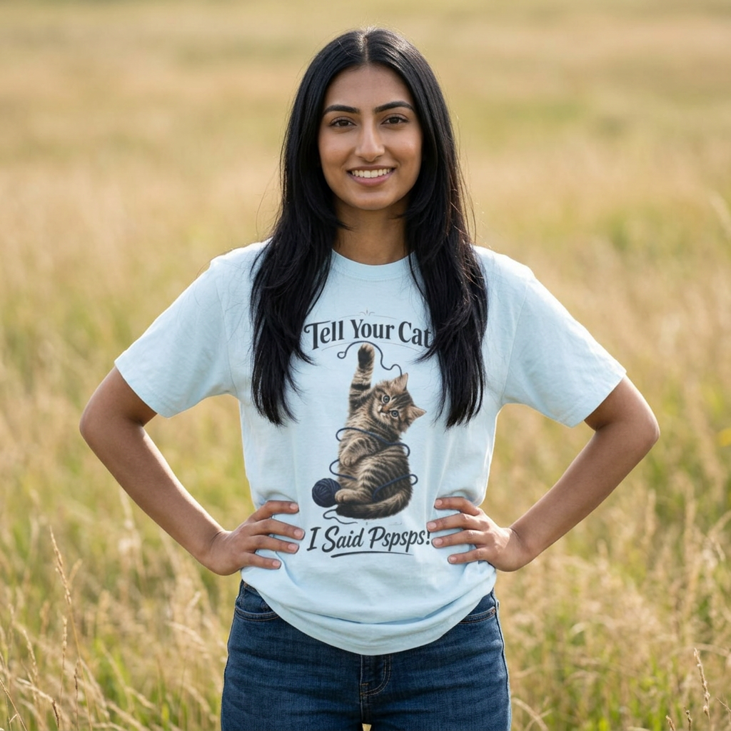 Tell Your Cat I Said Pspsps T Shirt Cute Funny Cat Graphic Tee