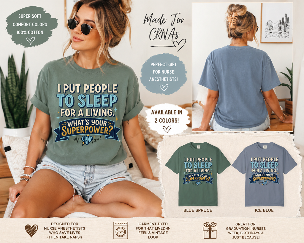 RN Anesthetist T‑Shirt I Put People To Sleep For A Living Nurse Anesthesia Tee