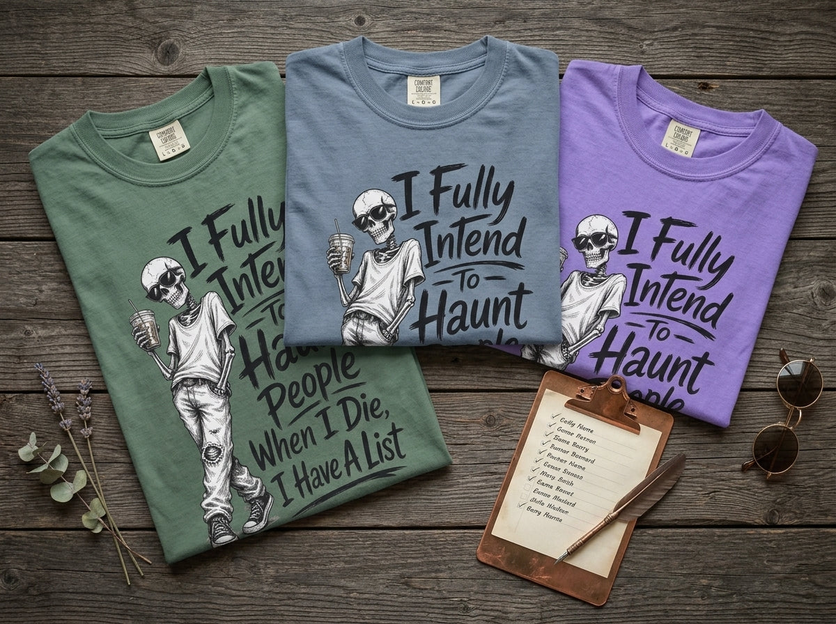 Funny Halloween T Shirt I Fully Intend to Haunt People When I Die I Have a List