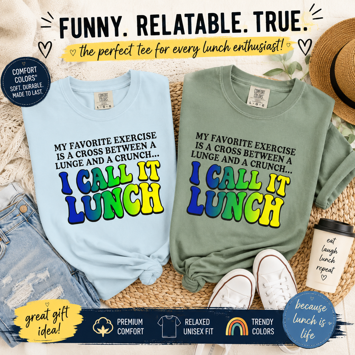 I Call It Lunch T-Shirt Funny Fitness Food Quote Tee
