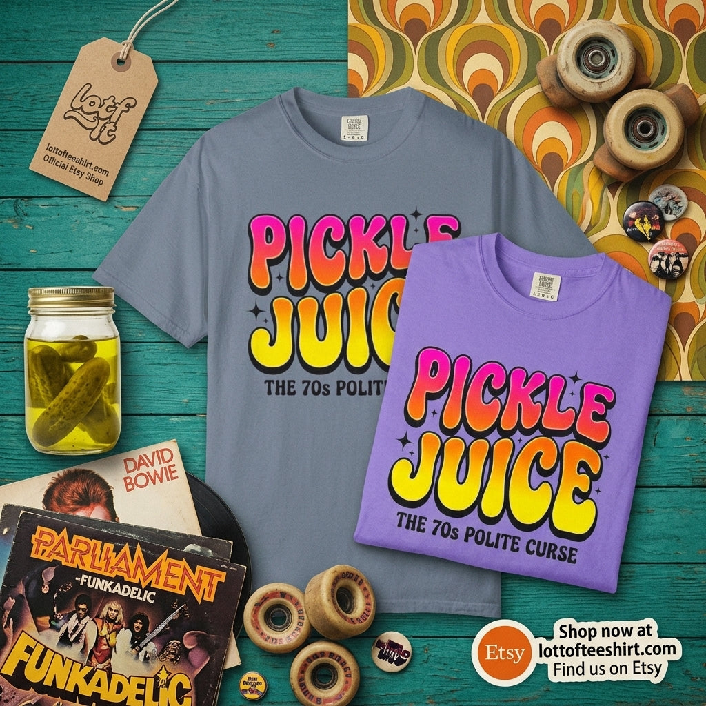 Pickle Juice Retro T-Shirt The 70s Polite Curse Vintage Graphic Tee
