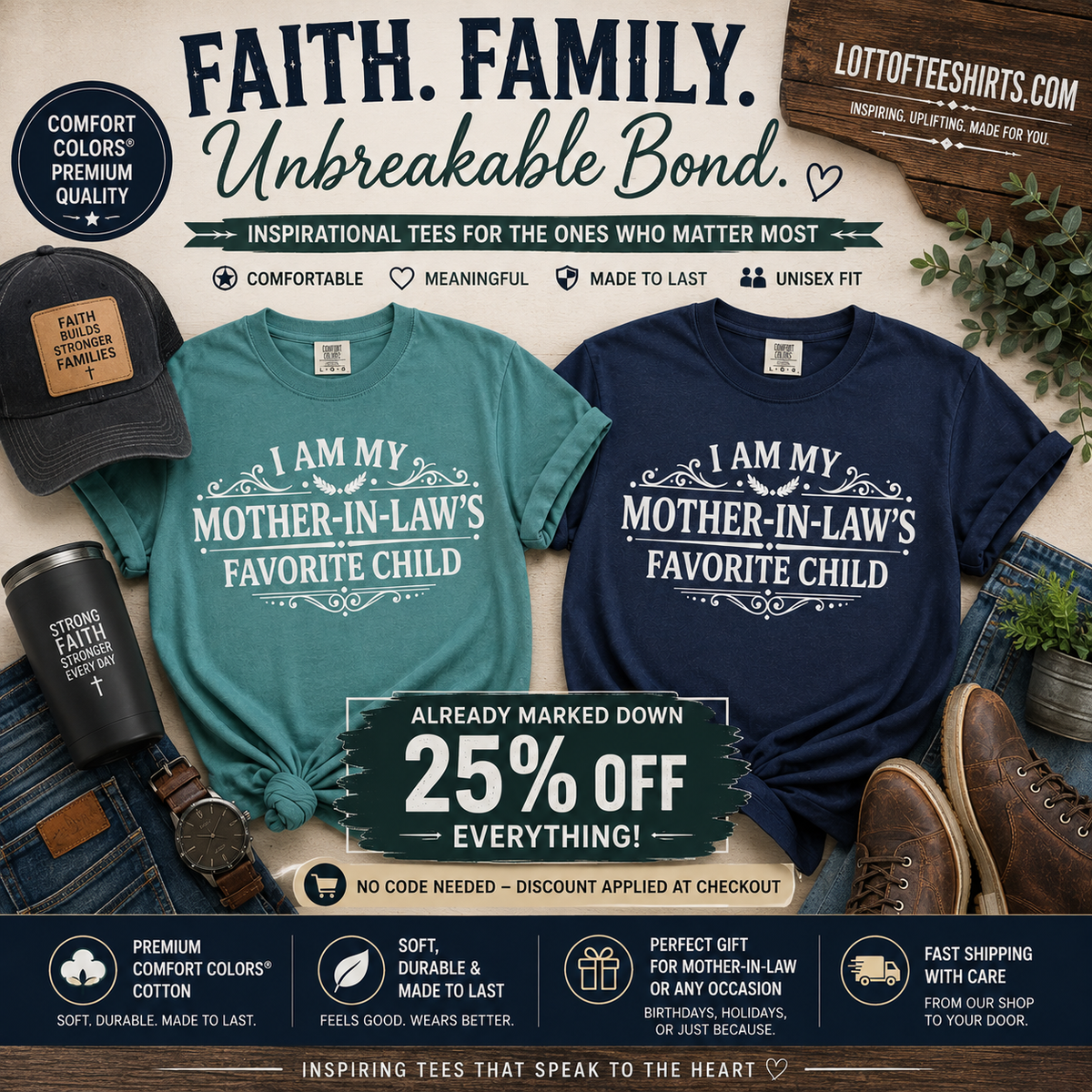 Mother in Laws Favorite Child T Shirt Funny Family Gift Tee