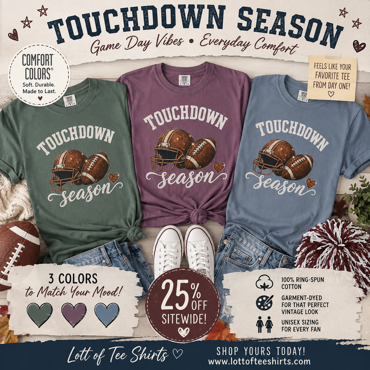 Touchdown Season Football T-Shirt