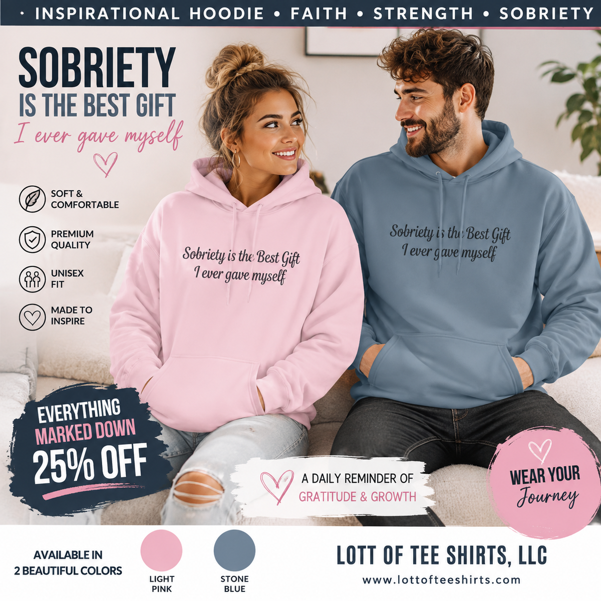 Sobriety Is the Best Gift Hoodie Recovery and Sober Living Sweatshirt