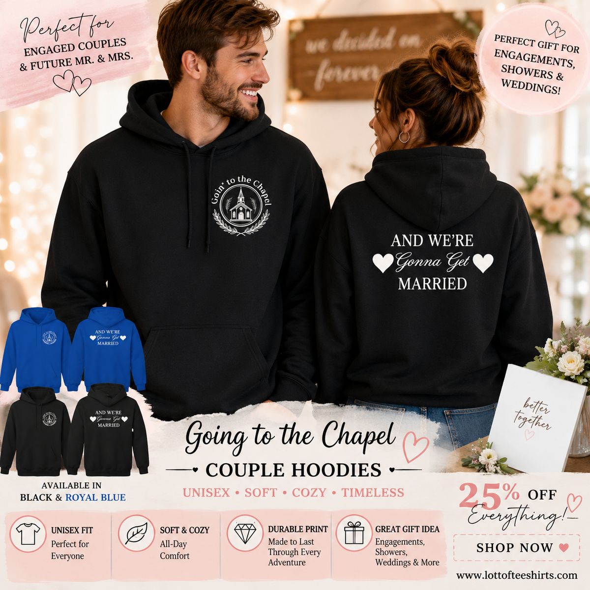 Engaged Couple Hoodie And We're Gonna Get Married Wedding Announcement Pullover