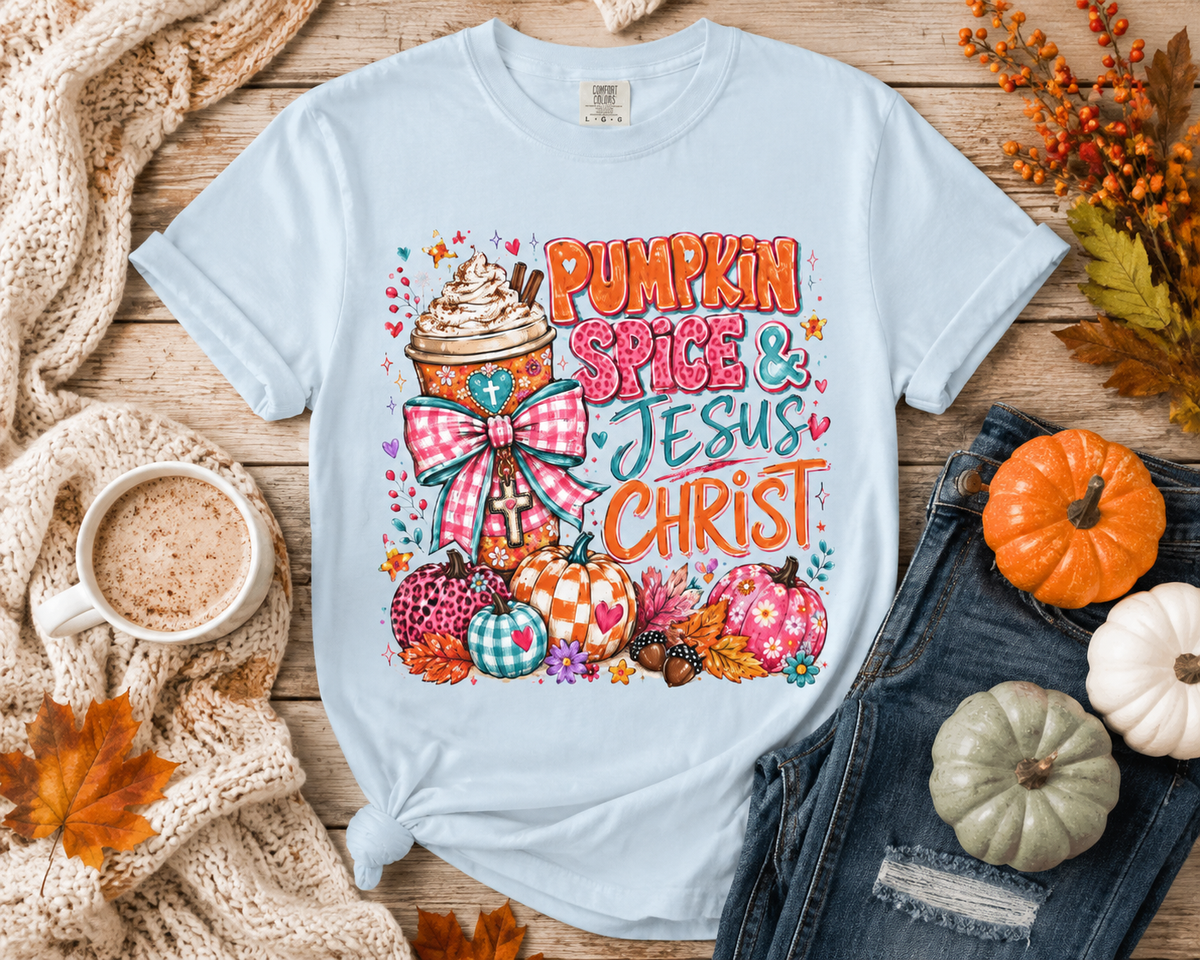 Pumpkin Spice and Jesus Christ Tee Shirt