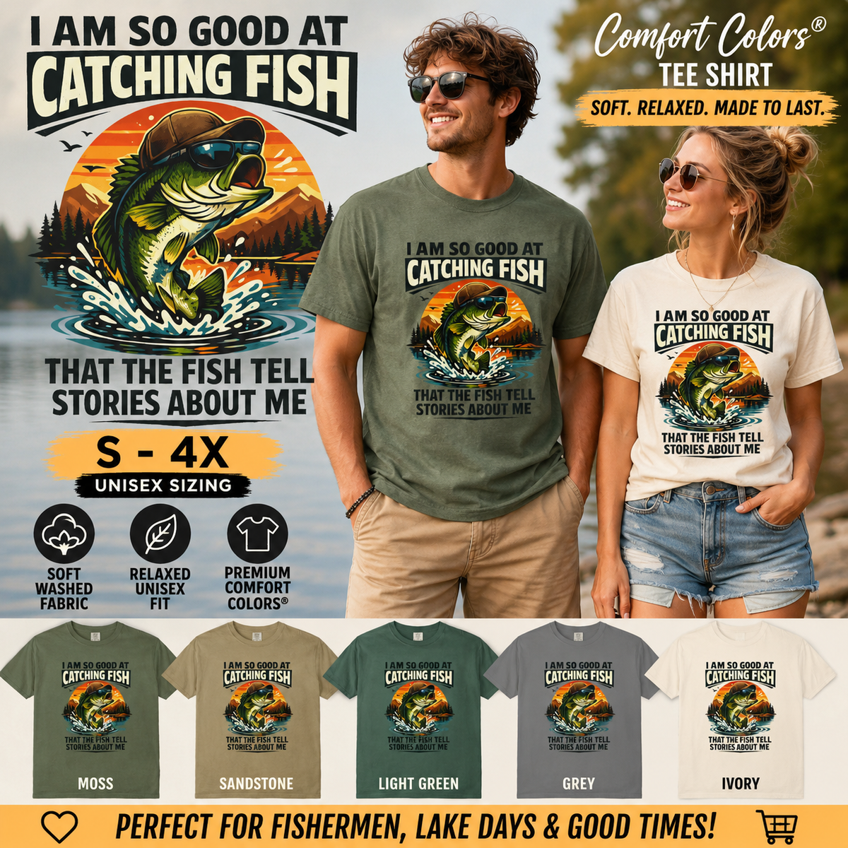 Fishing T Shirt I Am So Good at Catching Fish That the Fish Tell Stories About Me