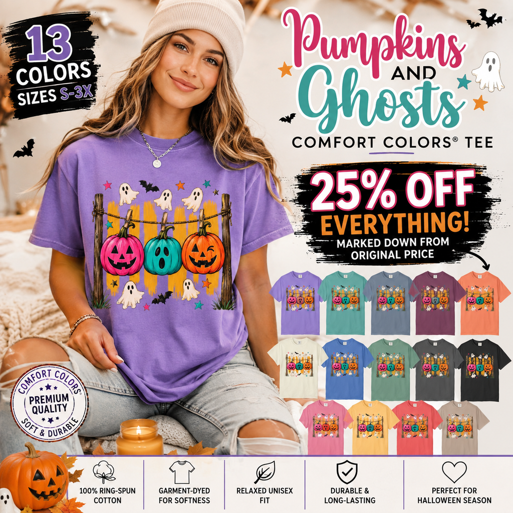 Halloween Pumpkins and Ghosts T Shirt Cute Jack O Lantern Halloween Tee