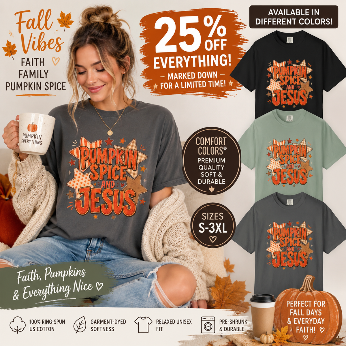 Pumpkin Spice and Jesus T Shirt