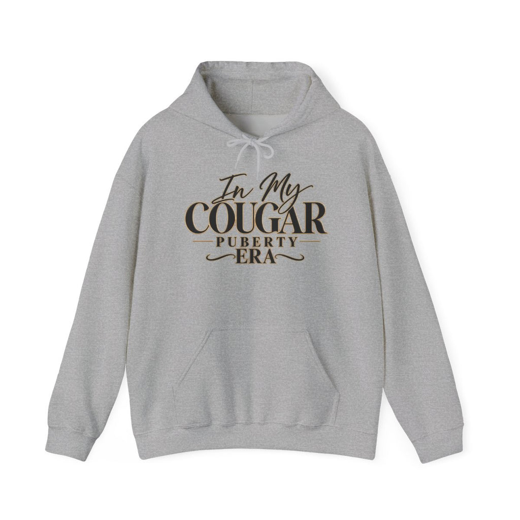 In My Cougar Puberty Era Hoodie Funny Retro Script Sweatshirt