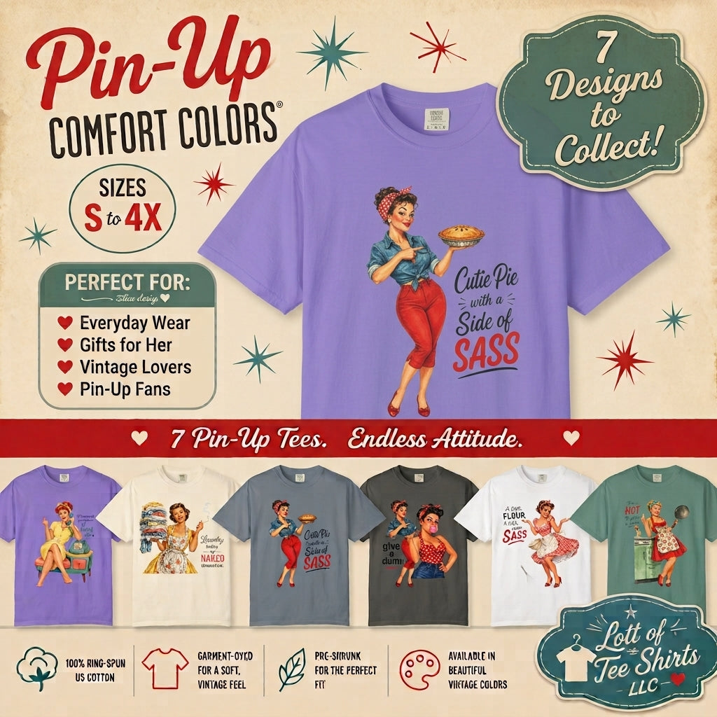 T Shirt Cutie Pie with a Side of Sass Retro Pin Up Tee