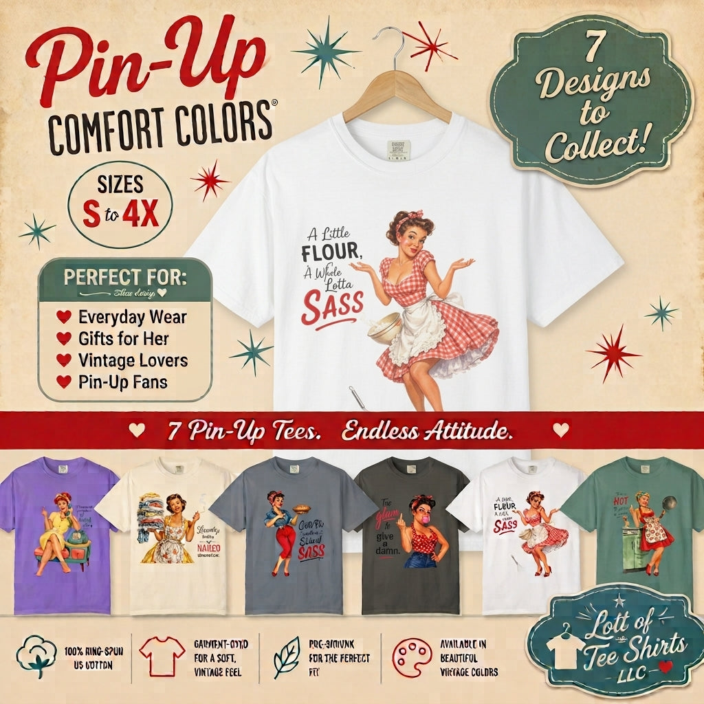 Vintage Pin Up Kitchen T Shirt A Little Flour A Little Sass