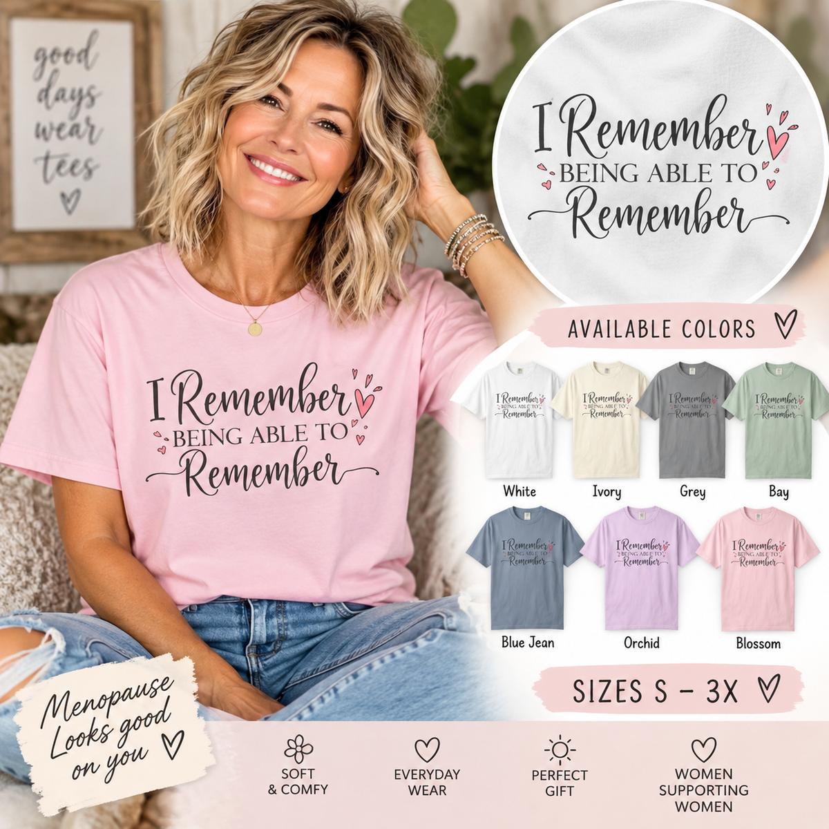 Menopause Shirt for Women, I Remember Being Able to Remember Tee, Funny Menopause T Shirt, Brain Fog Shirt, Midlife Humor Gift
