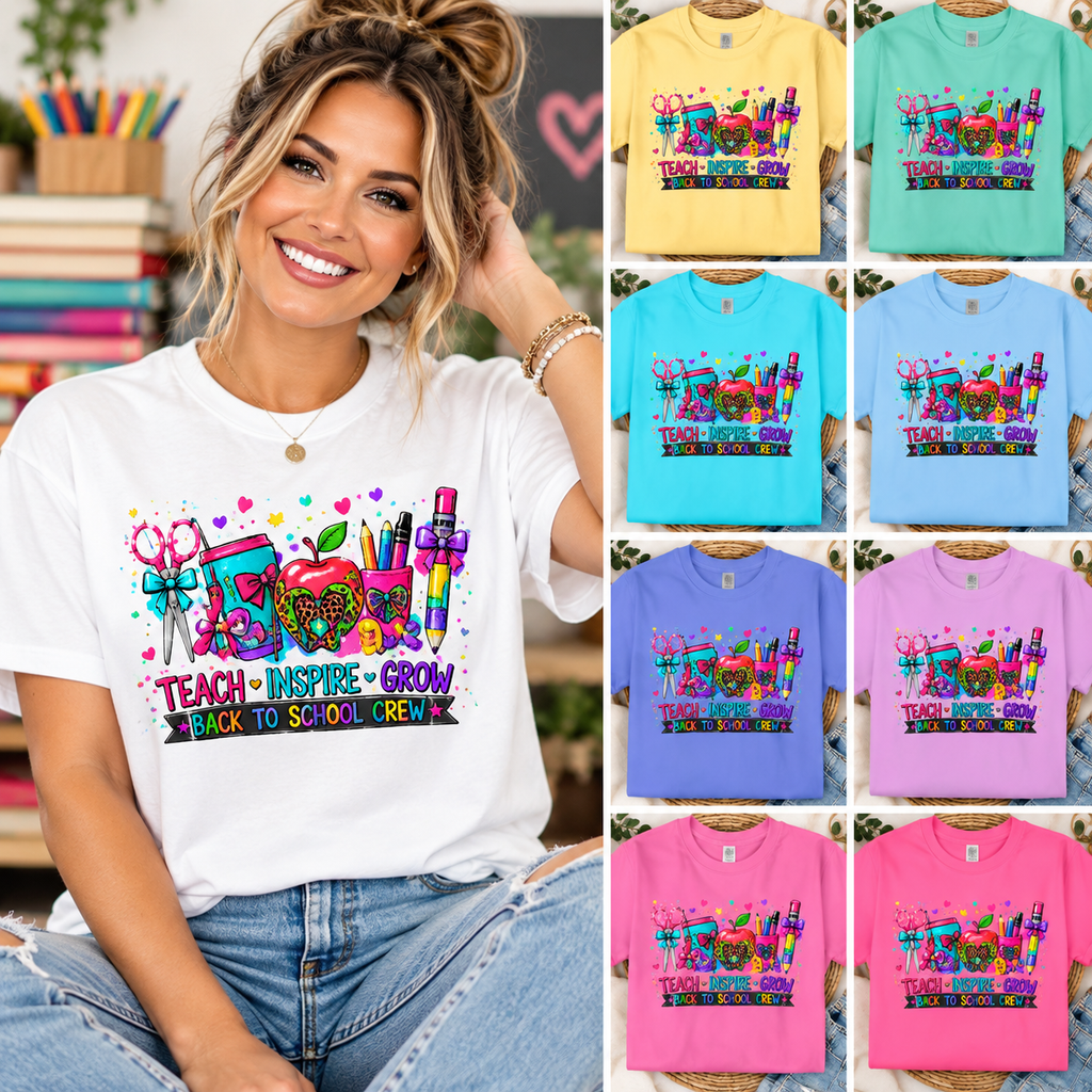 Back to School Classroom Supplies T Shirt | Teach Inspire Grow