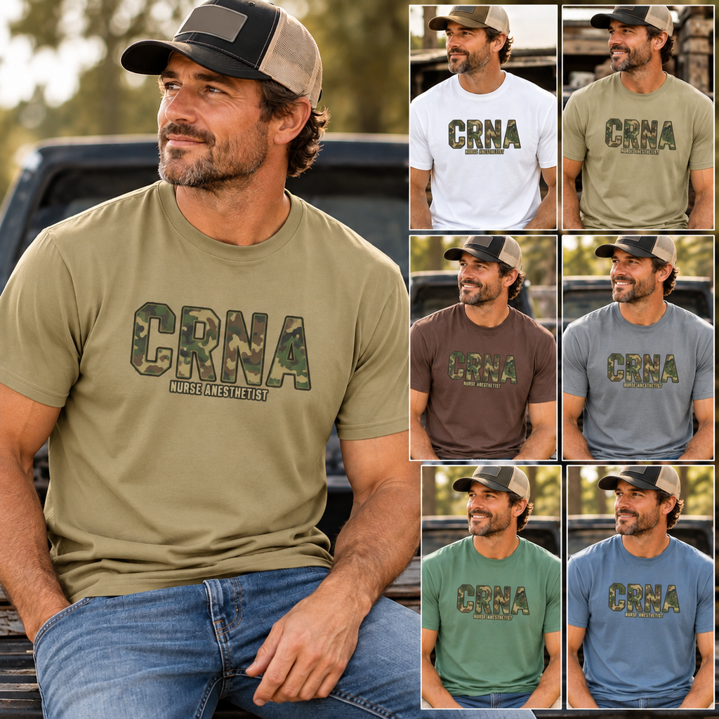 CRNA Camo T-Shirt — Nurse Anesthetist Military Style