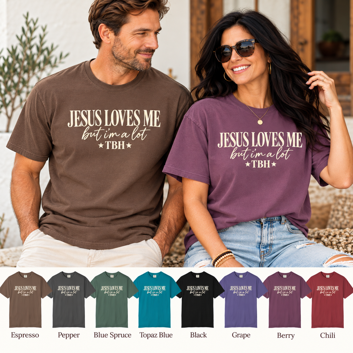 Christian Graphic T Shirt Jesus Loves Me but Im a Lit TBH